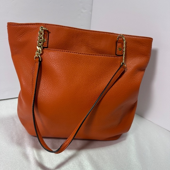Michael Kors Handbags - Michael Kors Large Orange Leather Shoulder Tote Bag